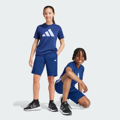 Kids Training Blue Train Essentials AEROREADY 3-Stripes Regular-Fit Shorts