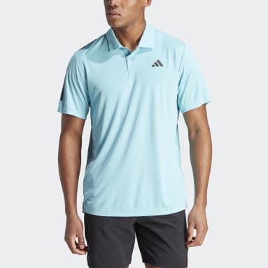 Heren Tennis Turquoise Club 3-Stripes Tennis Poloshirt