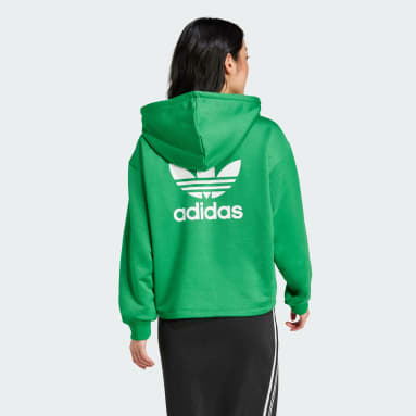 Women's green adidas hoodie hotsell