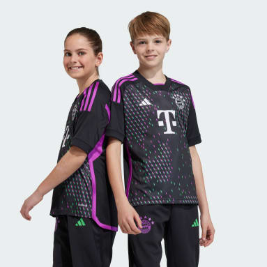 Børn Fodbold Sort FC Bayern 23/24 Kids udebanetrøje