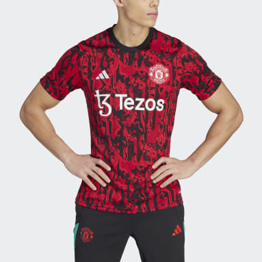 Men Football Red Manchester United Pre-Match Jersey