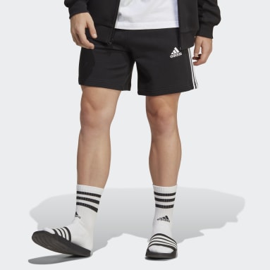 Herr Sportswear Svart Essentials French Terry 3-Stripes Shorts