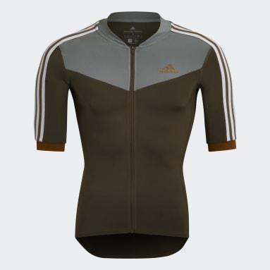Maillot de Ciclismo The Letras Manga Corta Verde Hombre Ciclismo
