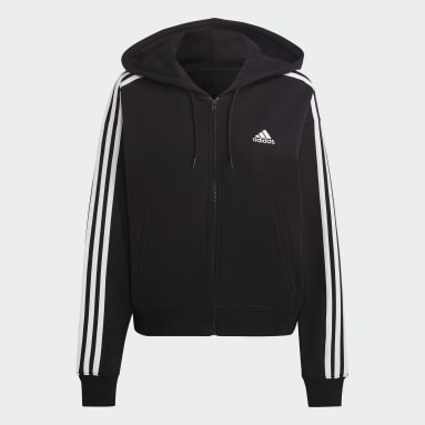 Essentials 3-Stripes French Terry Bomber Full-Zip Kapüşonlu Üst