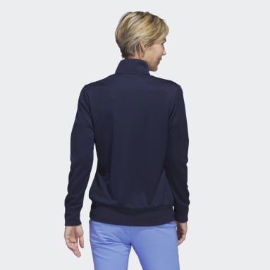 Women's Golf Blue Textured Full-Zip Jacket