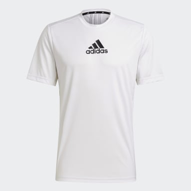 Men Training White Designed to Move Sport 3-Stripes Tee
