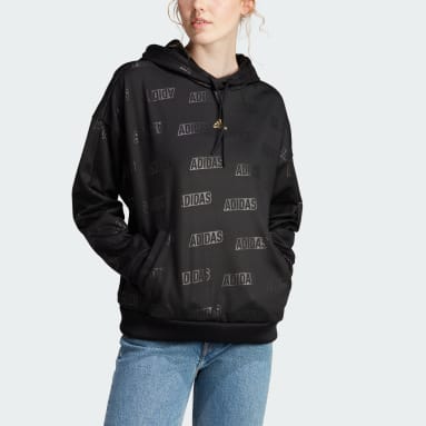 Women's Sportswear Black Embossed Monogram Fleece Hoodie