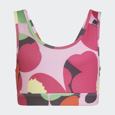 Mädchen Sportswear adidas x Marimekko Believe This AEROREADY Training Floral-Print Bustier Rosa