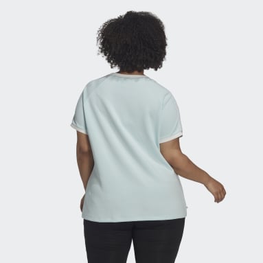 Frauen Originals adicolor Classics Slim 3-Streifen T-Shirt – Große Größen Blau