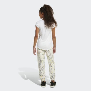 Youth Training White Allover Print Fleece Joggers