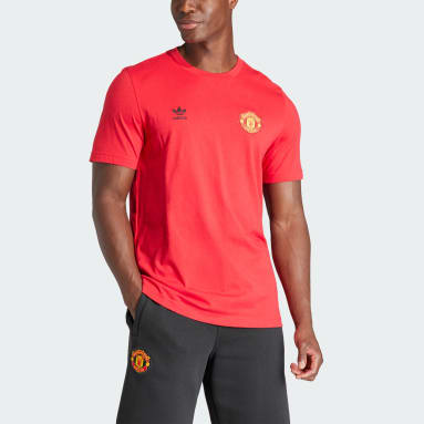 ผู้ชาย ฟุตบอล สีแดง เสื้อยืด Manchester United Essentials Trefoil