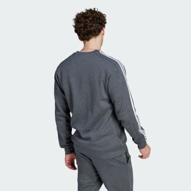 Essentials Fleece 3-Stripes Sweatshirt Szary