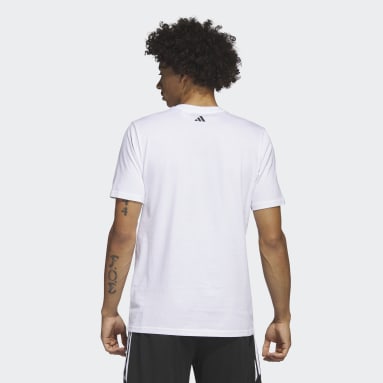 Remera Lil Stripe Bracket Graphic Short Sleeve Basketball Blanco Hombre Básquet