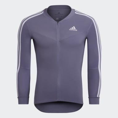 Jersey de Ciclismo Manga Larga Letras Violeta Hombre Ciclismo