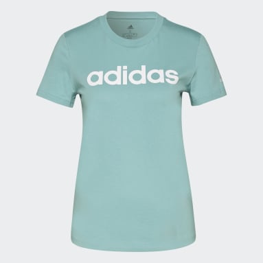 Women Training Turquoise Essentials Slim Logo Tee