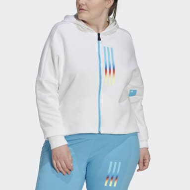Veste à capuche slim entièrement zippée Mission Victory (Grandes tailles) blanc Femmes Sportswear