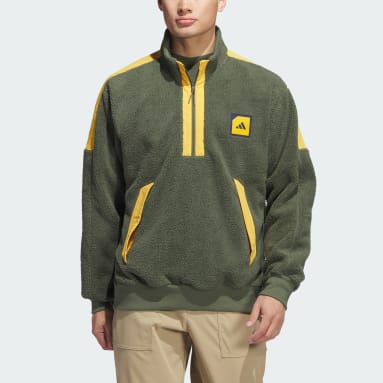 Herr Golf Grön Adicross Padded Fleece Half-Zip Jacka