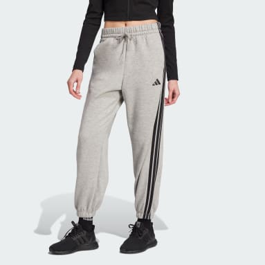 Essentials 3-Stripes Fleece Loose-Fit Pants