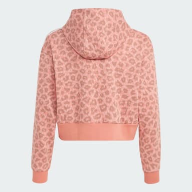 Sweat-shirt à capuche court imprimé intégral animal Rose Adolescents 8-16 Years Originals