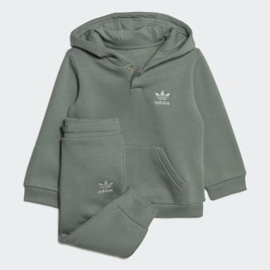 Tuta adicolor Hoodie Verde Bambini Originals