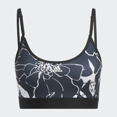 Top Deportivo Flower Estampado Soporte Ligero Gris Mujer Training