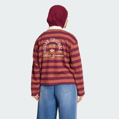 adidas ORIGINALS ATHL DEPT GESTREIFTES LANGARM GRAFIK POLO T-Shirt