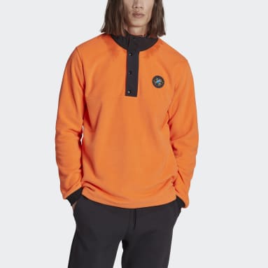 Men's Originals Orange Wander Hour Quarter-Snap Polar Fleece Jacket