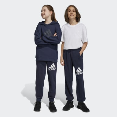 Pantalon en coton Essentials Regular Fit Big Logo Bleu Adolescents 8-16 Years Sportswear