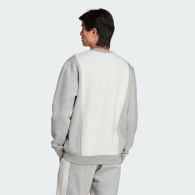 Sweat-shirt ras-du-cou Essentials+ Trefoil Reverse Material gris Hommes Originals