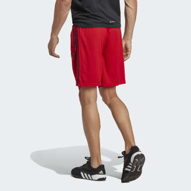 Men's Training Red Train Essentials Piqué 3-Stripes Training Shorts