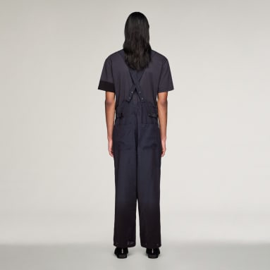 Y-3 CRINKLE VISCOSE SUSPENDER PANTS