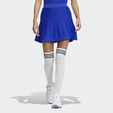 Women Golf Blue 스테이트먼트 아디다스 프라임니트 플레어드 스커트