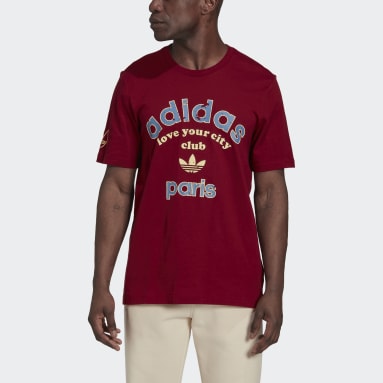 Mænd Originals Burgundy Paris Collegiate City T-shirt
