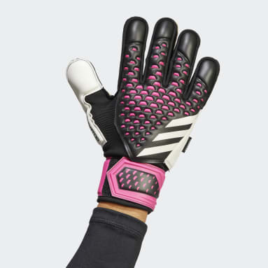 Football Black Predator Match Fingersave Goalkeeper Gloves