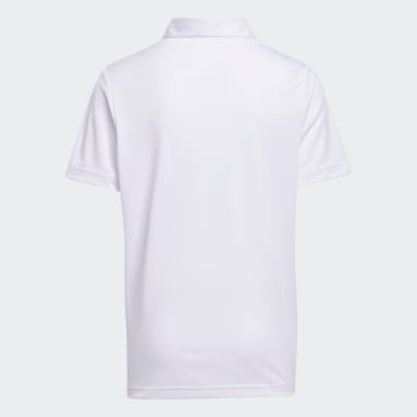 Youth 8-16 Years Golf White Performance Short Sleeve Polo Shirt Kids