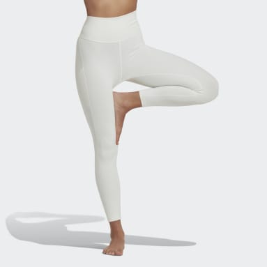 Legging de yoga côtelé à taille ultra haute Studio Luxe Wind Blanc Femmes Yoga