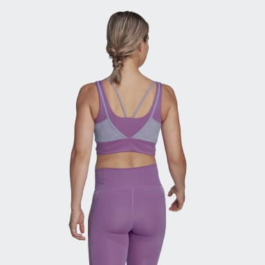 Brassière de training brillante Powerimpact Maintien moyen Violet Femmes Fitness Et Training