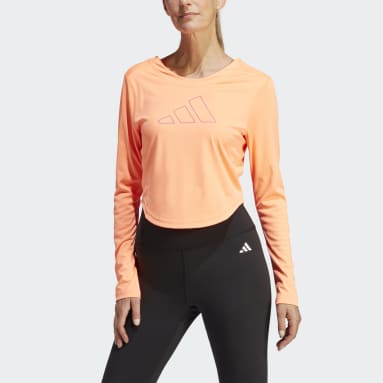 Polera Manga Larga de Entrenamiento Hyperbright Naranjo Mujer Training