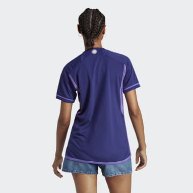 Camisola Alternativa 22 da Argentina Azul Mulher Futebol