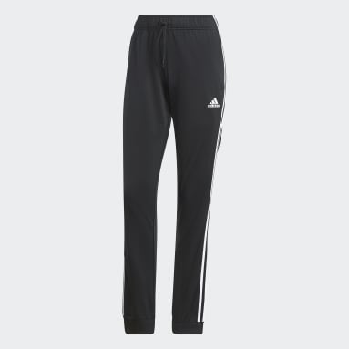 Dames Sportswear zwart Primegreen Essentials Warm-Up Slim Tapered 3-Stripes Trainingsbroek