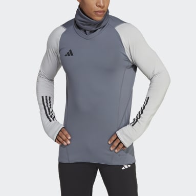 Männer Fußball Tiro 23 Pro COLD.RDY Warm Oberteil Grau