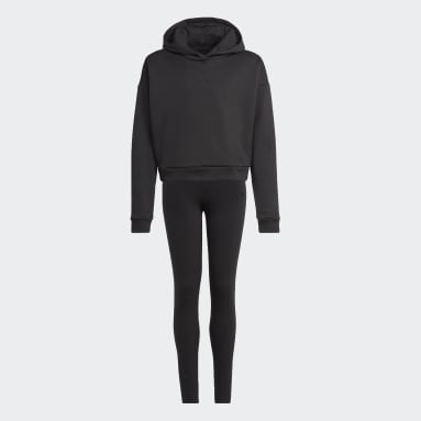 Tuta Hooded Fleece Nero Ragazza Sportswear