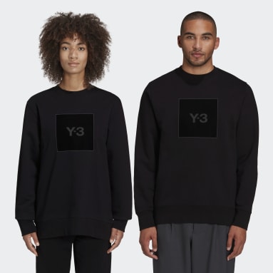 Lifestyle Black Y-3 Square Logo Crew Sweatshirt