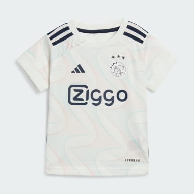 Kinder Fußball Ajax 23/24 Mini-Auswärtsausrüstung Weiß