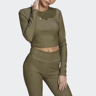 2 Colored Rib Long Sleeve T-skjorte Grønn