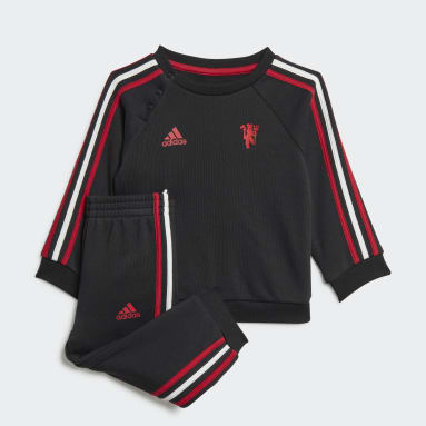 Kids Football Black Manchester United 3-Stripes Baby Jogger Set