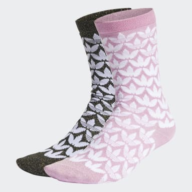 Frauen Originals Monogram Full Glitter Crew Socken, 2 Paar Rosa