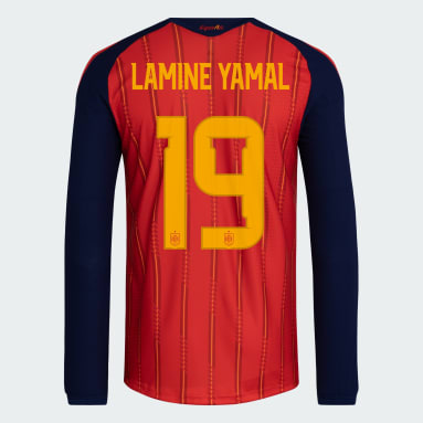 Spain 26 Home Yamal Authentic Long Sleeve Jersey