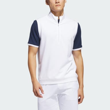 Men's Golf White Elevated 1/4-Zip Pullover Vest