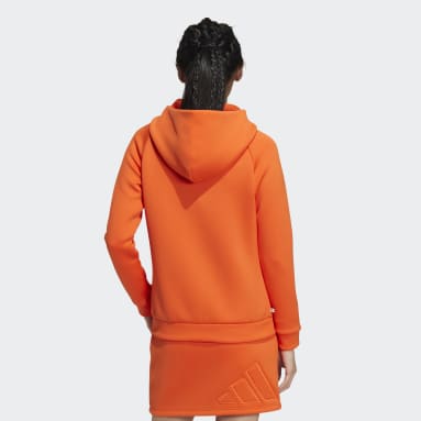 Women Golf Orange 3-Bar Long Sleeve Pullover Hoodie